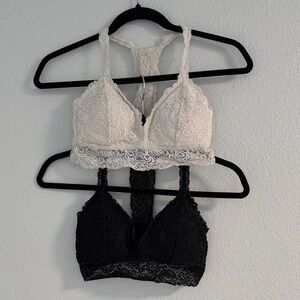 Auden Lace Bralette Duo - Black and Cream